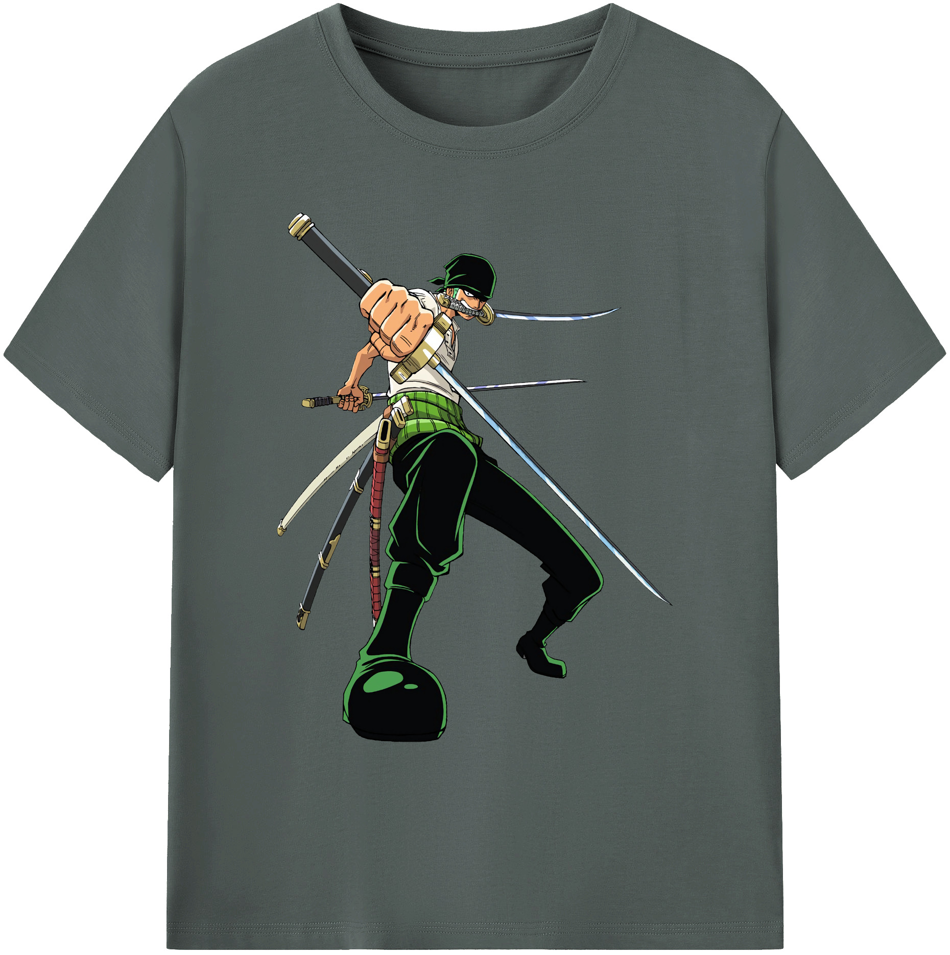 ワンピース ロロノア・ゾロ ONE PIECE Roronoa Zoro 綿100％ メンズ半袖Tシャツ｜肌触りやわらか＆通気性